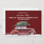 Kerstfeest Vintage auto Kaart (Voorkant)