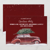 Kerstfeest Vintage auto Kaart (Voorkant / Achterkant)