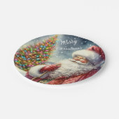 Kerstfeest Vintage Sinterklaas Papieren Bord (Gekanteld)