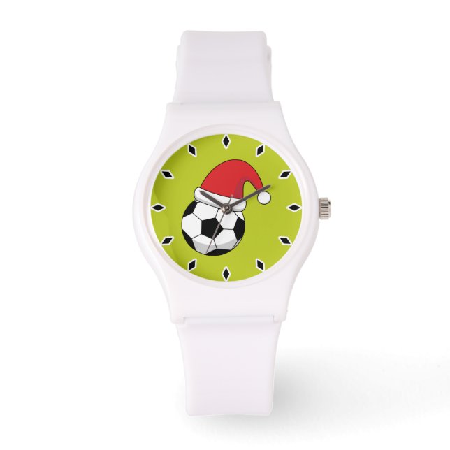 Kerstfeest Voetbal met Sinterklaas Pet Horloge (Voorkant)