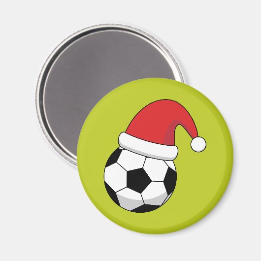 Kerstfeest Voetbal met Sinterklaas Pet Magneet (Voorkant / Achterkant)