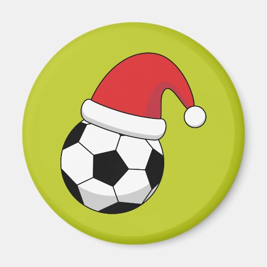 Kerstfeest Voetbal met Sinterklaas Pet Magneet (Voorkant)