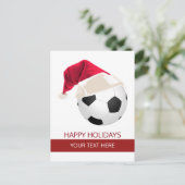 Kerstfeest Voetbal Santa Hat briefkaarten (Staand voorkant)