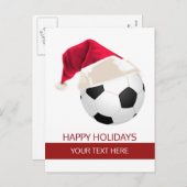 Kerstfeest Voetbal Santa Hat briefkaarten (Voorkant / Achterkant)