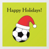 Kerstfeest Voetbal Sinterklaas Pet Personaliseren Raamsticker (Vel)
