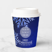 Kerstfeest voor bedrijf Logo Papieren Bekers (Voorkant)