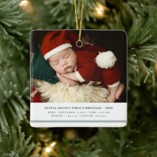Kerstfeest voor de baby Aankondiging geboortegege Keramisch Ornament