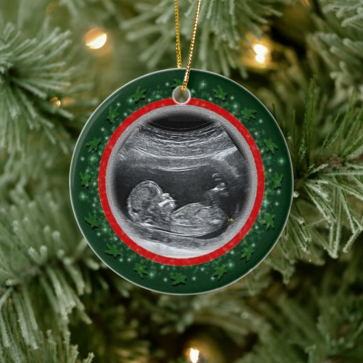 Kerstfeest voor de baby keramisch ornament (Boom)