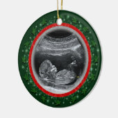 Kerstfeest voor de baby keramisch ornament (Links)