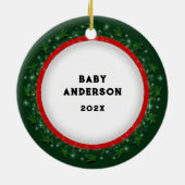 Kerstfeest voor de baby keramisch ornament (Achterkant)
