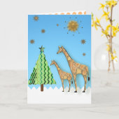 KERSTFEEST VOOR DE GIRAFFE KAART (Gele Bloem)