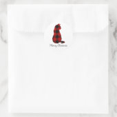 Kerstfeest voor de kat ronde sticker (Tas)