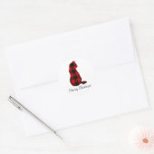Kerstfeest voor de kat ronde sticker (Envelop)