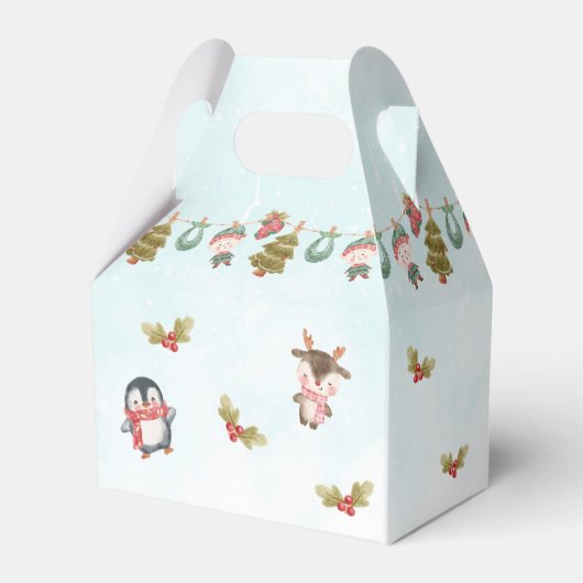 Kerstfeest voor de winter bedankdoosjes (Achterkant)