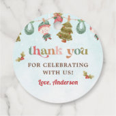 Kerstfeest voor de winter bedankjes labels (Achterkant)