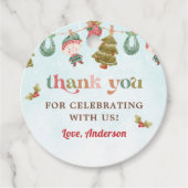 Kerstfeest voor de winter bedankjes labels (Voorkant)