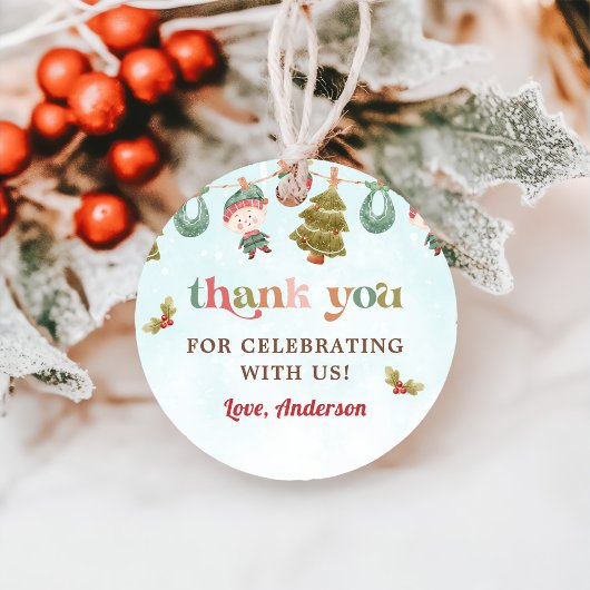 Kerstfeest voor de winter bedankjes labels
