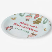 Kerstfeest voor de winter papieren bordje (Gekanteld)