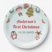 Kerstfeest voor de winter papieren bordje (Voorkant)