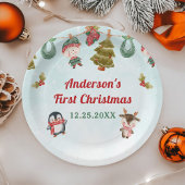 Kerstfeest voor de winter papieren bordje