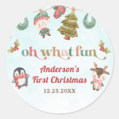 Kerstfeest voor de winter ronde sticker (Voorkant)