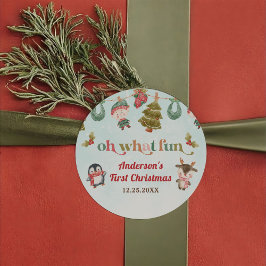 Kerstfeest voor de winter ronde sticker