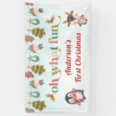 Kerstfeest voor de winter spandoek (Verticaal)