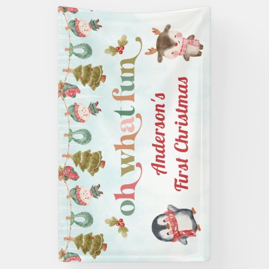 Kerstfeest voor de winter spandoek (Verticaal)