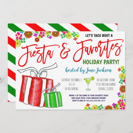 Kerstfeest voor favoriete dingen kaart (Voorkant / Achterkant)