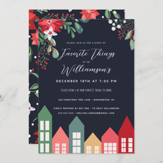 Kerstfeest voor favoriete Waterverf Kaart (Voorkant / Achterkant)