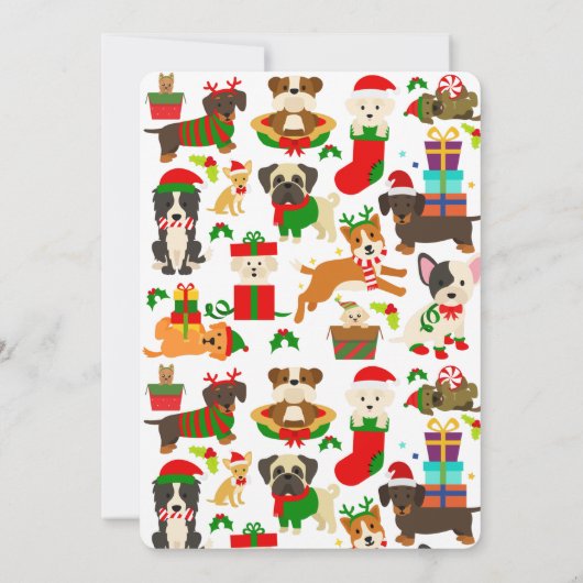 Kerstfeest voor honden, Holiday-feestje Kaart (Achterkant)