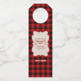 Kerstfeest voor houthakkers Rood geruite buffel Ho Flessenhanger