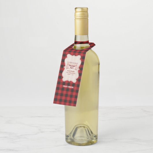 Kerstfeest voor houthakkers Rood geruite buffel Ho Flessenhanger (Schuin)