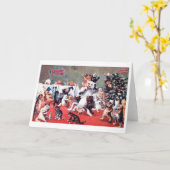 Kerstfeest voor katten met kittens, Louis Wain kaa Kaart (Gele Bloem)