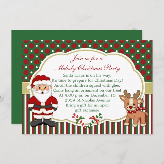 Kerstfeest voor kerstmis en kerstmis kaart (Voorkant / Achterkant)