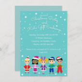 Kerstfeest voor kinderen en cadeauruil voor Kind Kaart (Voorkant / Achterkant)