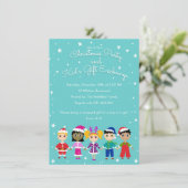 Kerstfeest voor kinderen en cadeauruil voor Kind Kaart (Staand voorkant)