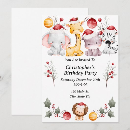 Kerstfeest voor kinderen kaart (Voorkant / Achterkant)