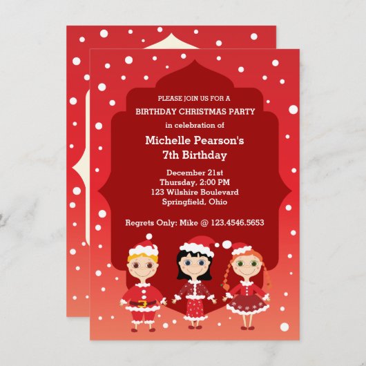 Kerstfeest voor kinderen kaart (Voorkant / Achterkant)