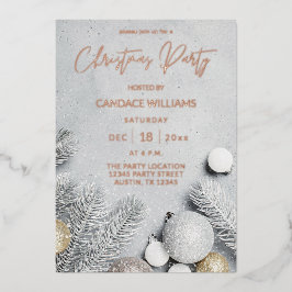 Kerstfeest voor sieraden en pine-bladeren folie uitnodiging