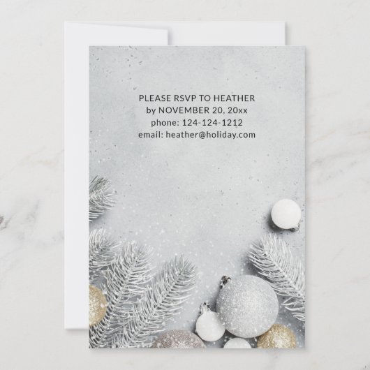 Kerstfeest voor sieraden en pine-bladeren kaart (Achterkant)