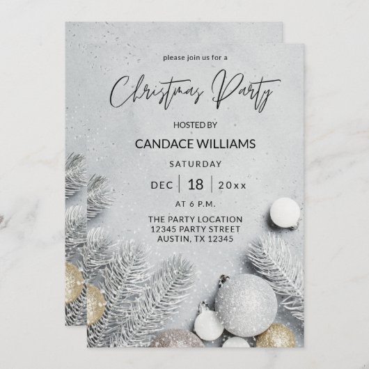 Kerstfeest voor sieraden en pine-bladeren kaart (Voorkant / Achterkant)