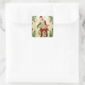  kerstfeest voor u (1910) vierkante sticker (Tas)