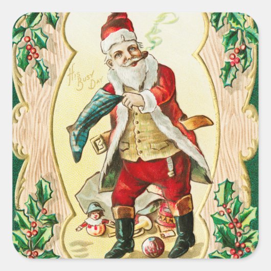  kerstfeest voor u (1910) vierkante sticker (Voorkant)