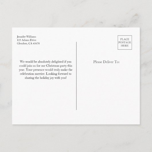 Kerstfeest  Vrachtwagen Vakantie Uitnodiging (Achterkant)