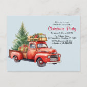 Kerstfeest  Vrachtwagen Vakantie Uitnodiging (Voorkant)
