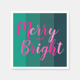 Kerstfeest vrolijk en helder groen roze servet