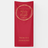 Kerstfeest vrolijk en helder rood goud spandoek (Verticaal)