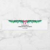 kerstfeest waterfles etiket (Enkel label)