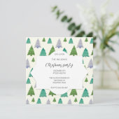 Kerstfeest Waterverf Boom Illustratie Kaart (Staand voorkant)